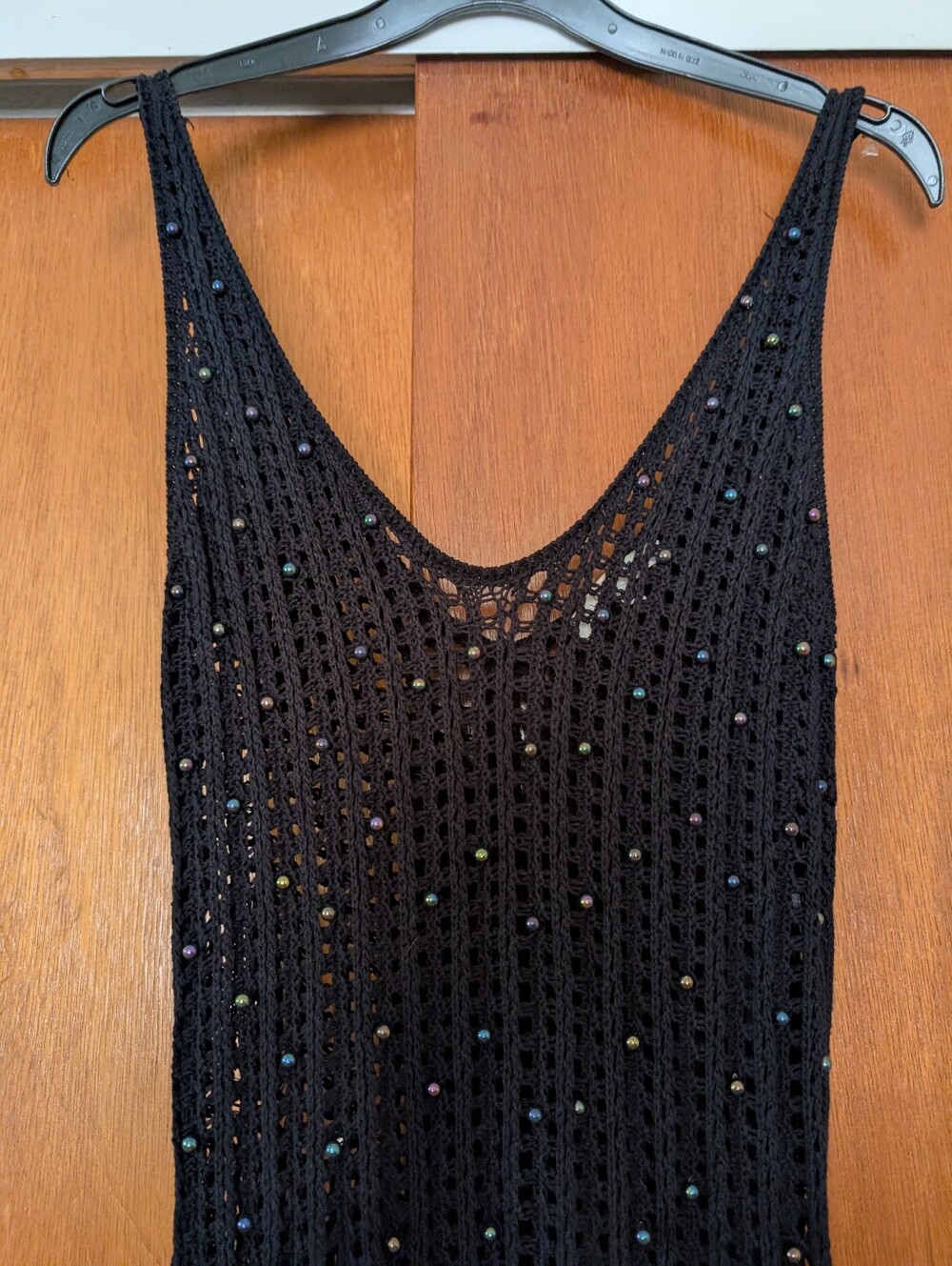 Love Tree Black Crochet Sequin Maxi Dress - Sleeveless Boho Festival - Picture 7 of 8